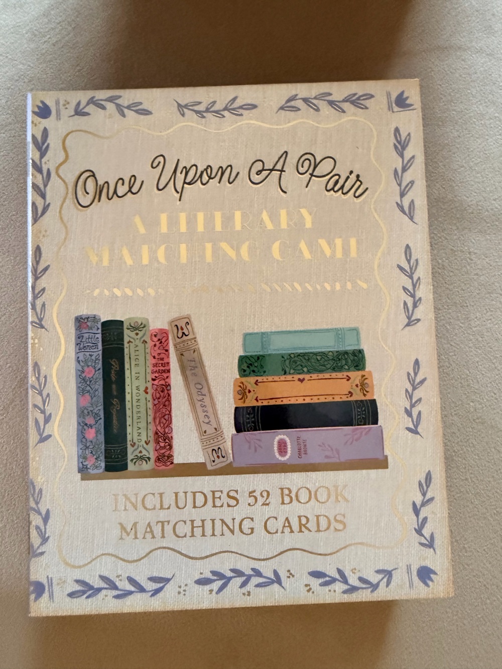 Decorative 'Once Upon A Pair' Vintage Book Stack Wall Art - Cream and Pastel